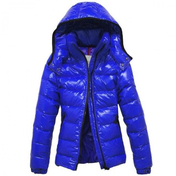 Moncler Slim Blu Mock Collar caldo Cappotti uscita